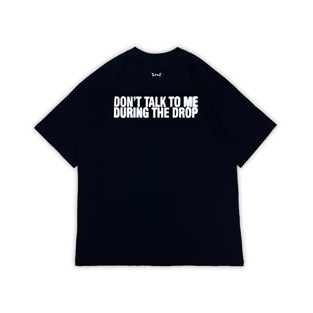 "Don’t Talk to Me During the Drop" Oversized Rave Tee | Black