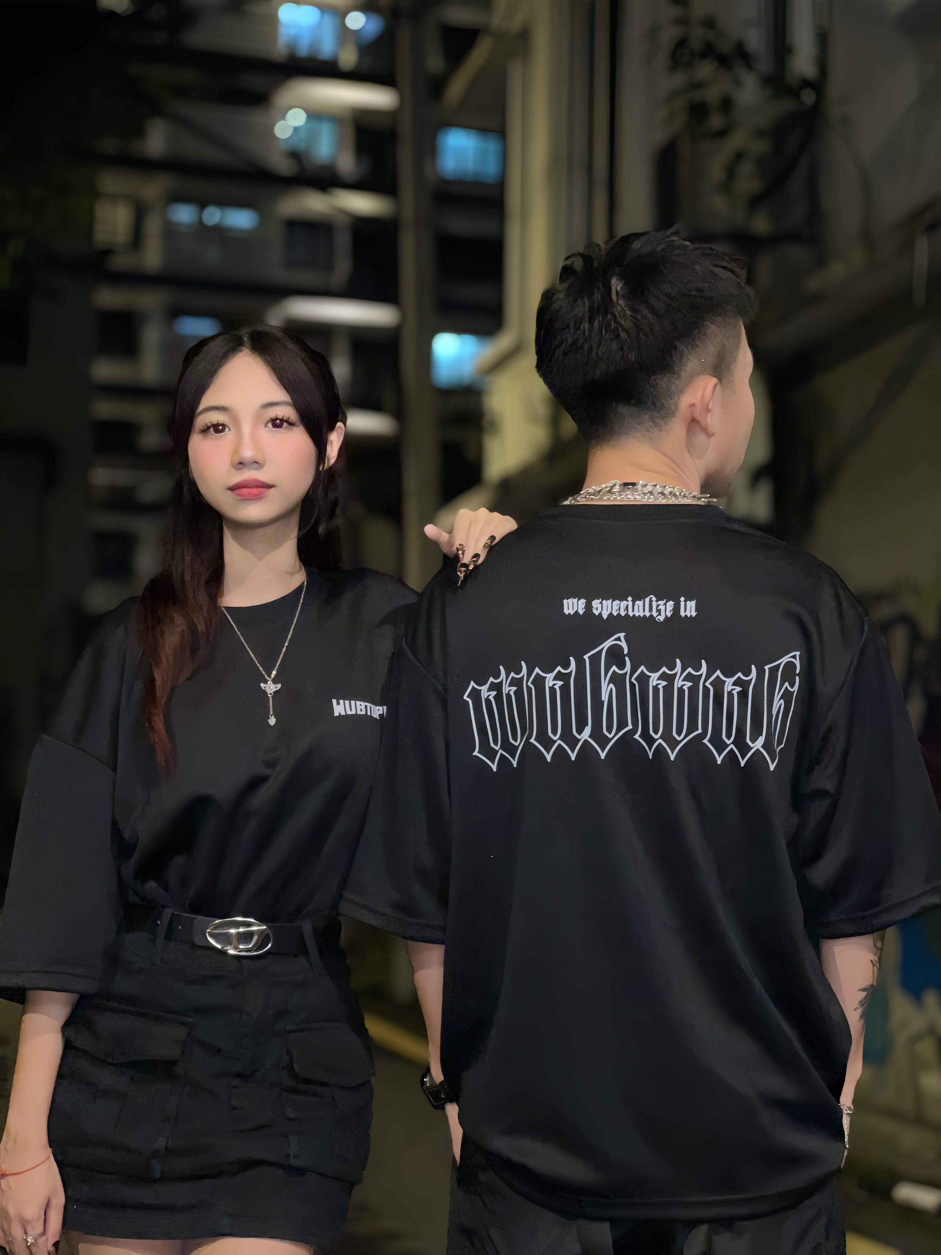 “wubwub” Oversized Tee | Black