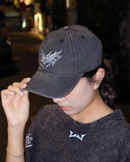 "Relentless" Washed Cap | Black