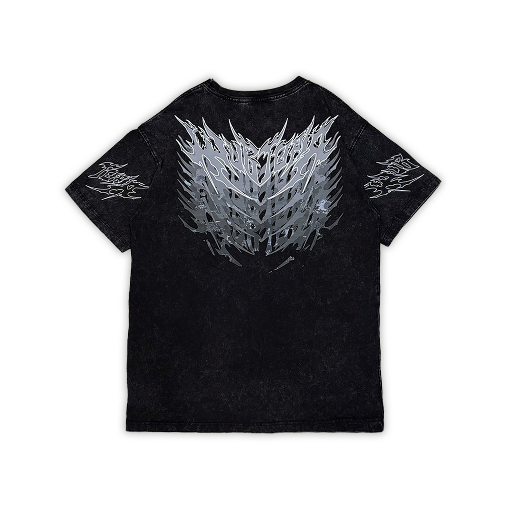 "Relentless" Washed Oversized Tee | Black