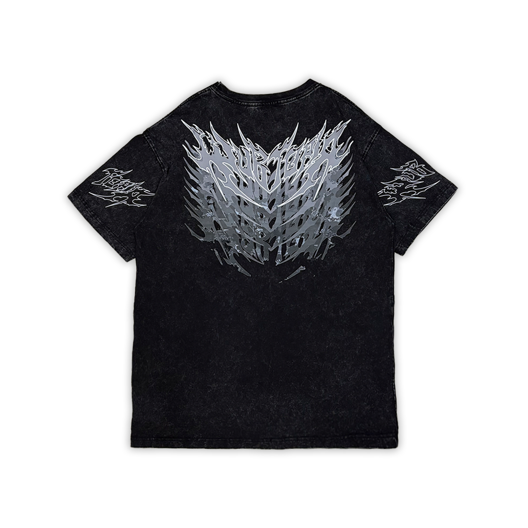 "Relentless" Washed Oversized Tee | Black