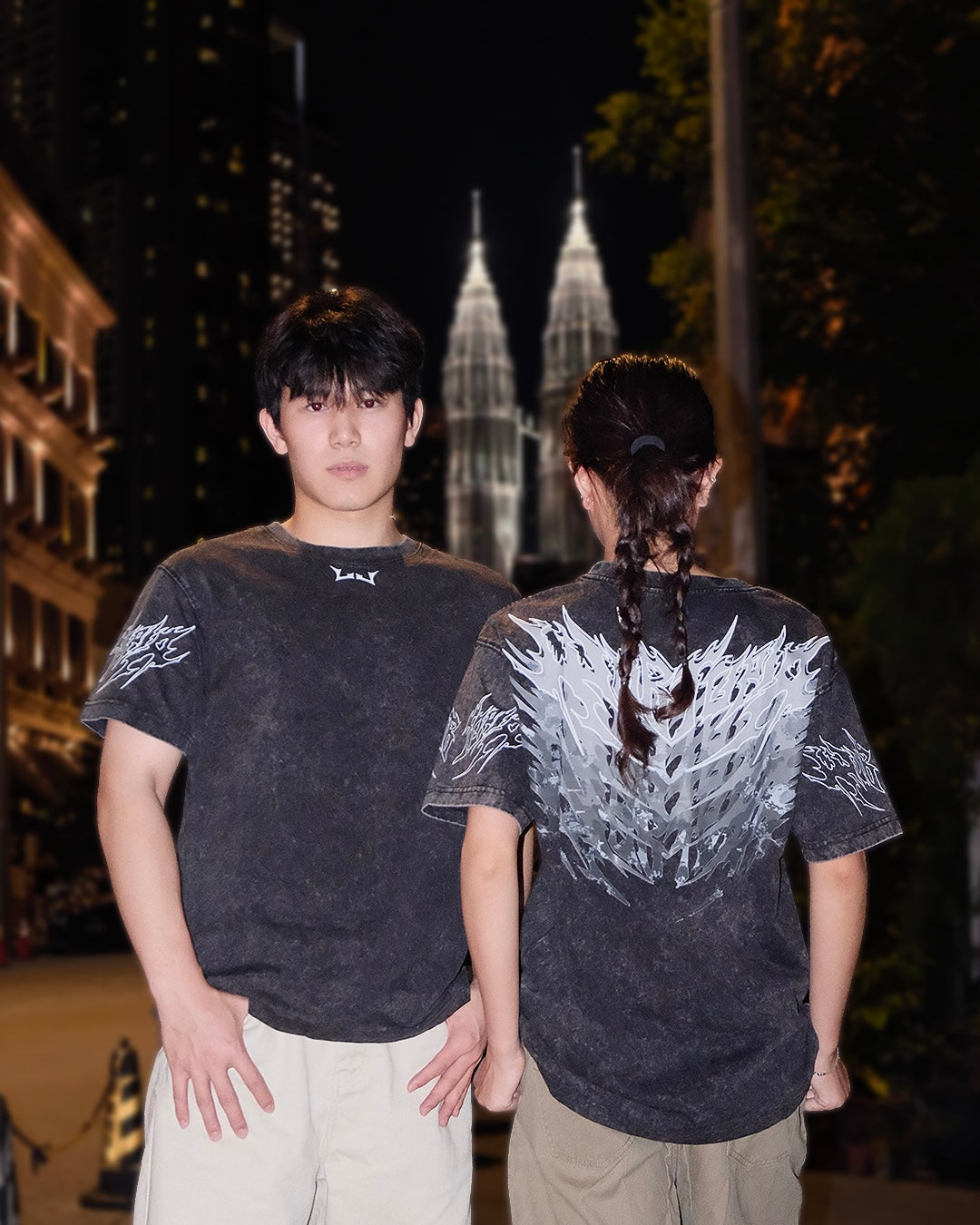 "Relentless" Washed Oversized Tee | Black