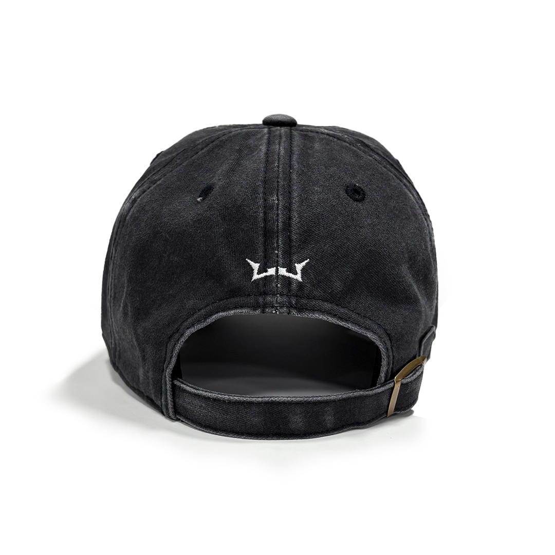 "Relentless" Washed Cap | Black