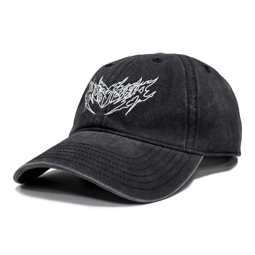 "Relentless" Washed Cap | Black