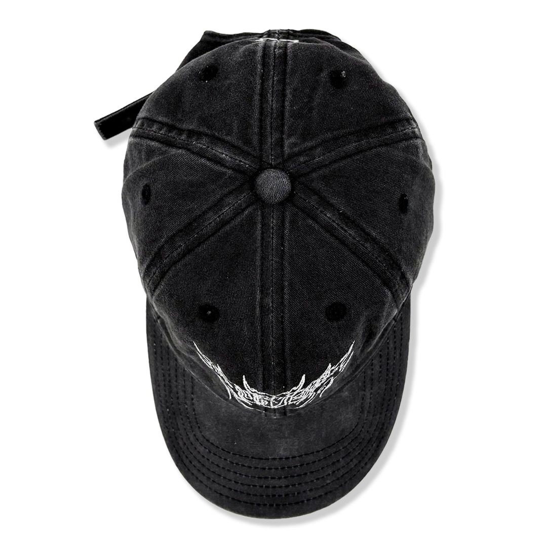 "Relentless" Washed Cap | Black