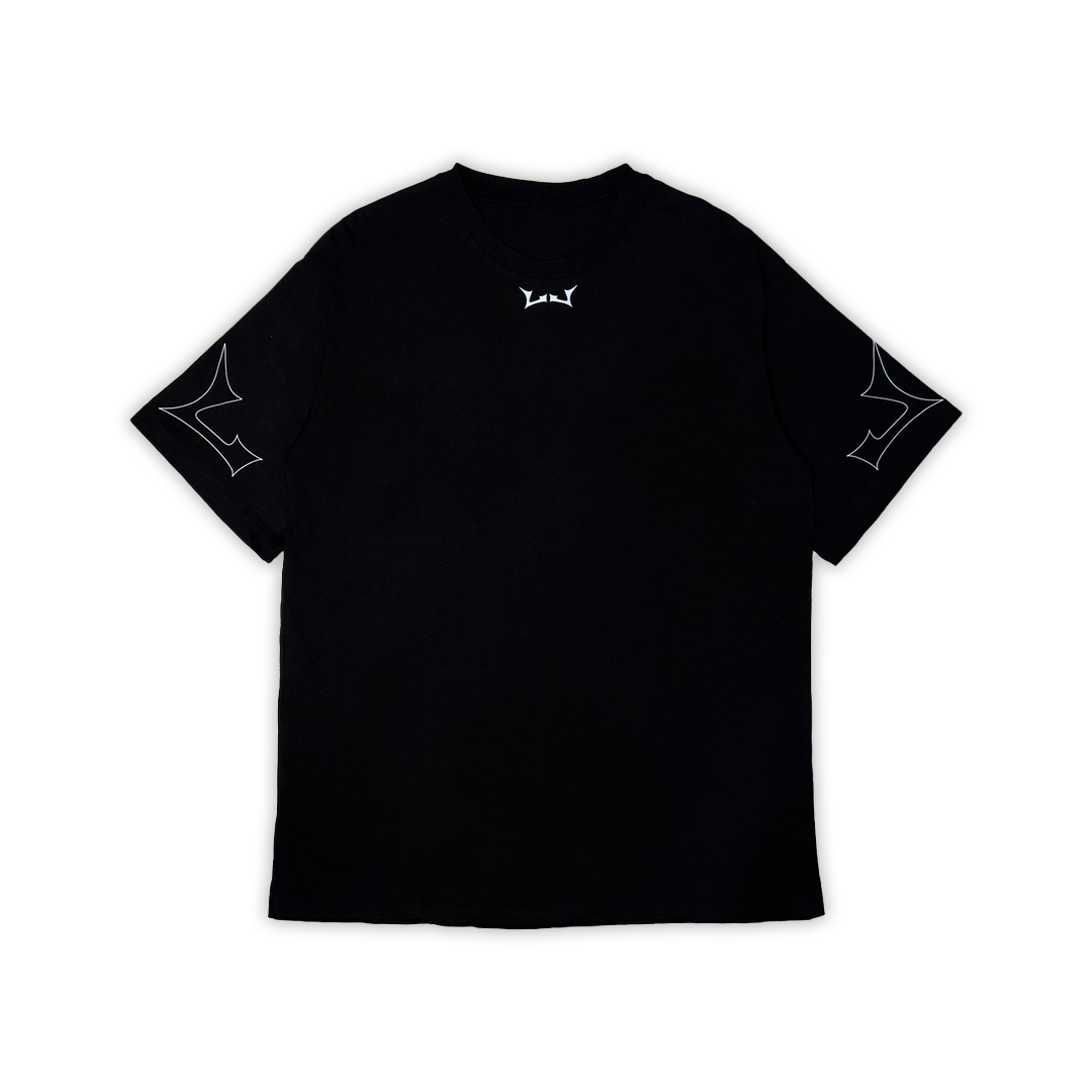 Stacked Logo Oversized Tee | Black