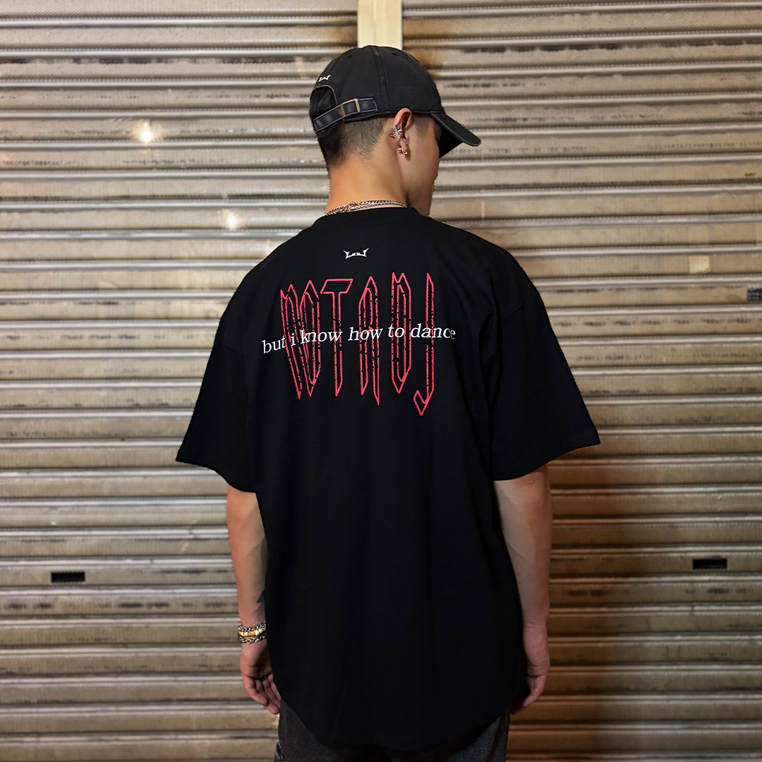 "Not a DJ But I Know How to Dance" Oversized Rave Tee | Black